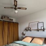 Ventilateur de plafond avec globe luminaire - diam�tre 107 cm - bali bois farelek