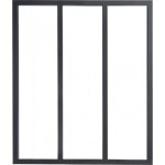 Verri�re int�rieure 3 carreaux 108 x 93, 2 cm noir lisse kit atelier