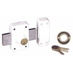 Verrou en applique  double cylindre - 45 mm - blanc - city 26 iseo