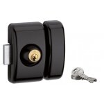 Verrou en applique - universel -  double cylindre - 45 mm - noir fth thirard