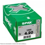 Vis � bois - t�te frais�e bomb�e - pz - rev�tement wirox - 4x20 mm spax