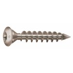 Vis pour pied de poteau, inox a2, filetage complet, tte fraise bombe spax