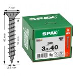 Vis universelle t�te frais�e zingu�e noire 3, 5 x 40 mm par 200 spax