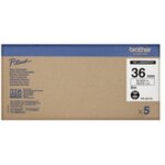 Brother hge - 261v5 - (36 mm) - noir sur blanc - ruban Brother hge - 261v5 - (36 mm) - noir sur blanc - ruban