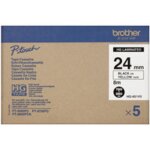 Brother hge - 651v5 - (24 mm x 24 mm) - noir sur jaune - ruban