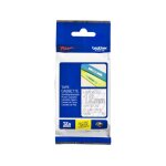 Brother tze - 135 - (12 mm) - blanc sur transparent - ruban