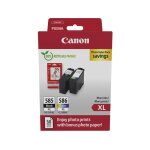 Canon pg - 585xl + cl586xl + gp501 - noir + 3 couleurs - cartouche d'encre - grande capacit - multipack ...