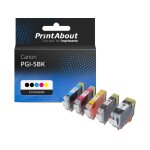 Cartouche compatible canon pgi - 5bk - 5 couleurs - multipack Cartouche compatible canon pgi - 5bk - 5 couleurs - multipack
