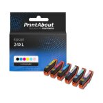 Cartouche compatibleepson 24xl (t2438) - 6 couleurs - grande capacit - multipack