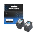 Cartouche compatible hp 21 (c9351ae) 2x noir - multipack