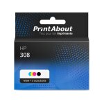 Cartouche compatible hp 308 (7fp20 / 21ue) - noir + 3 couleurs - tr�s grande capacit� - multipack