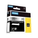 Dymo 18486 (s0718180) - (12 mm) - noir sur m�tallique - ruban