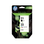 Hp 21 + 22 (sd367ae) - noir + 3 couleurs - cartouche d'encre - multipack Hp 21 + 22 (sd367ae) - noir + 3 couleurs - cartouche d'encre - multipack