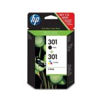 Hp 301 (n9j72ae) - noir + 3 couleurs - cartouche d'encre - multipack