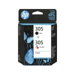 Hp 305 (6zd17ae) - noir + 3 couleurs - cartouche d'encre - multipack