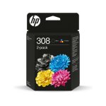 Hp 308 (6l6s6ue) - noir + 3 couleurs - cartouche d'encre - multipack