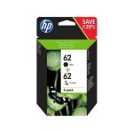 Hp 62 (n9j71ae) - noir + 3 couleurs - cartouche d'encre - multipack