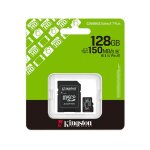 Kingston 128gb microsdxc canvas select plus gen3 150mb / s a1 card + adapter - carte sd