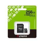 Kingston 256gb microsdxc canvas select plus gen3 150mb / s a1 card + adapter - carte sd