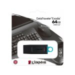 Kingston 64gb usb3. 2 gen 1 datatraveler exodia (black + teal) - cl� usb