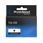 Ruban compatible brother tze - 335 - (12 mm) - blanc sur noir