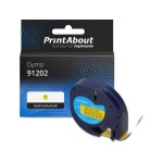 Ruban compatible dymo 91202 (s0721620) - (12 mm) - noir sur jaune Ruban compatible dymo 91202 (s0721620) - (12 mm) - noir sur jaune