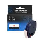Ruban compatible dymo 91203 - (12 mm) - noir sur rouge Ruban compatible dymo 91203 - (12 mm) - noir sur rouge