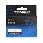 Ruban compatible dymo 91208 (s0721730) - (12 mm) - noir sur mtallique