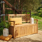 Banc en acacia avec coffre