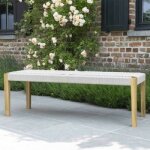 Banc de jardin en teck et cordage beige calvi Banc de jardin en teck et cordage beige calvi