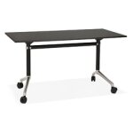 Bureau pliable 'flexo' noir sur roulettes - 140x70 cm Bureau pliable 'flexo' noir sur roulettes - 140x70 cm