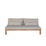 Canap en teck et tissu taupe touquet
