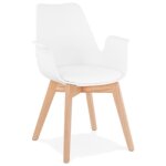 Chaise avec accoudoirs 'mistral' blanche style scandinave