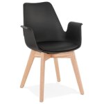 Chaise avec accoudoirs 'mistral' noire style scandinave