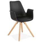 Chaise avec accoudoirs 'zalik' noire style scandinave