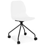 Chaise de bureau 'nadia' blanche sur roulettes