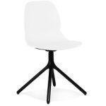 Chaise design 'tucana' blanche avec pieds en mtal noir
