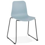 Chaise moderne 'expo' bleue avec pieds en mtal noir