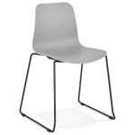 Chaise moderne 'expo' grise avec pieds en mtal noir