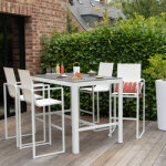 Ensemble bar de jardin en aluminium blanc