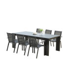 Ensemble table + 6 fauteuils noirs