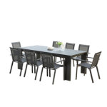 Ensemble table + 8 fauteuils noirs