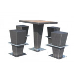 Ensemble table et chaises haut marron