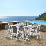 Ensemble table et chaises modulo t4 / 8 + f4 + c4 full verre Ensemble table et chaises modulo t4 / 8 + f4 + c4 full verre