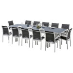 Ensemble table et chaises modulo t8 / 12 + f12 full verre