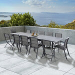 Ensemble table et chaises modulo t8 / 12 + f8 + c4 full alu Ensemble table et chaises modulo t8 / 12 + f8 + c4 full alu