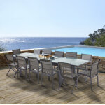 Ensemble table et chaises modulo t8 / 12 + f8 + c4 verre encadr