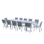 Ensemble table et chaises tulum t8 / 12 + f8 + c4 aluminium Ensemble table et chaises tulum t8 / 12 + f8 + c4 aluminium
