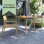 Ensemble en teck massif 2 / 4 places avec 2 fauteuils naples