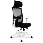 Fauteuil de bureau design 'matilda' en tissu noir et structure blanche